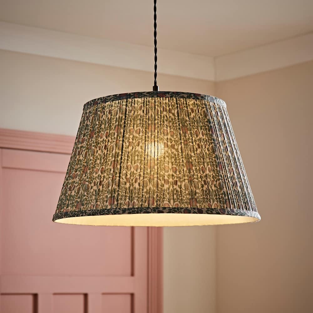 Valuelights Large | Abel Floral Pleated Tapered Lamp Shade And Bulb | Shades & Home Improvements Essential | 45Cm Shade Width