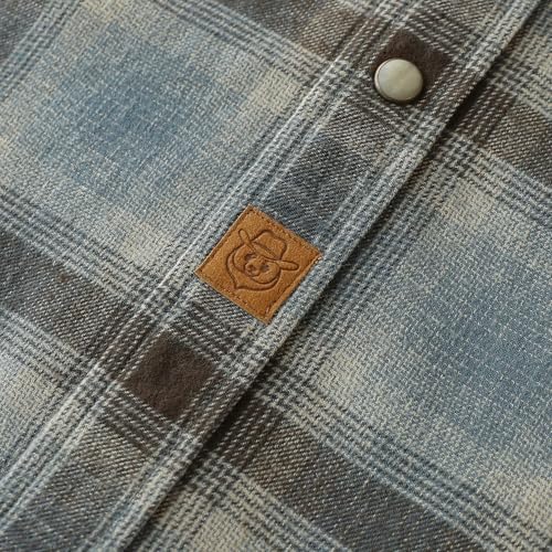 Dubinik® Flannel Shirt for Men Long Sleeve Casual Cozy Snap Button Western Plaid Shirts Soft Pure Cotton4