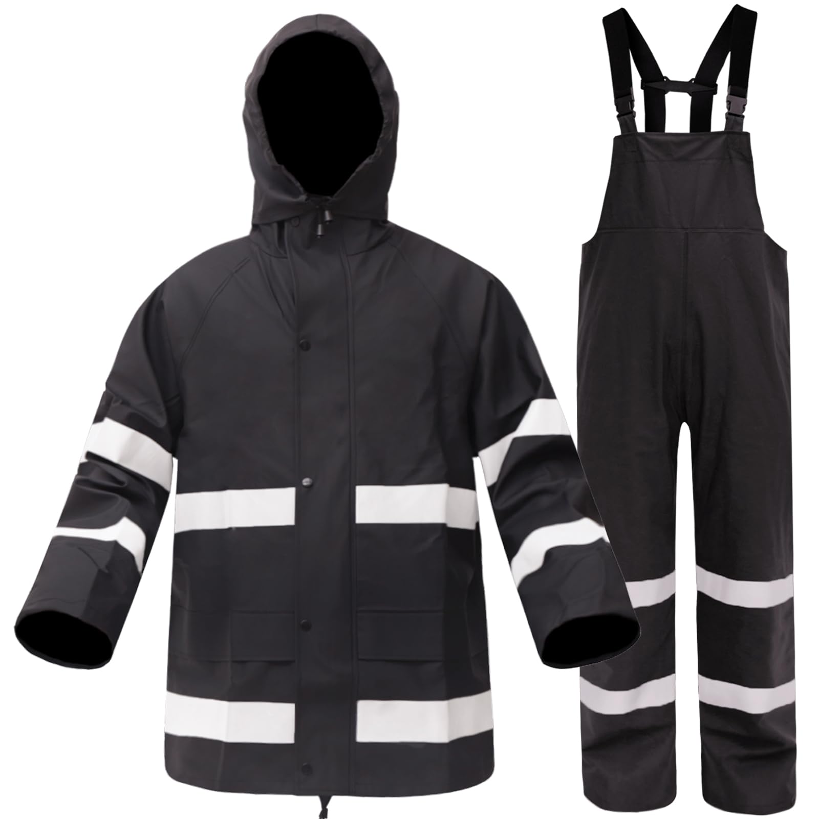 Rizzon Rain Suits for Men Women Waterproof Heavy Duty Rain Gear Hi-Vis Rain Jacket &amp; Pants for Fishing, Camping