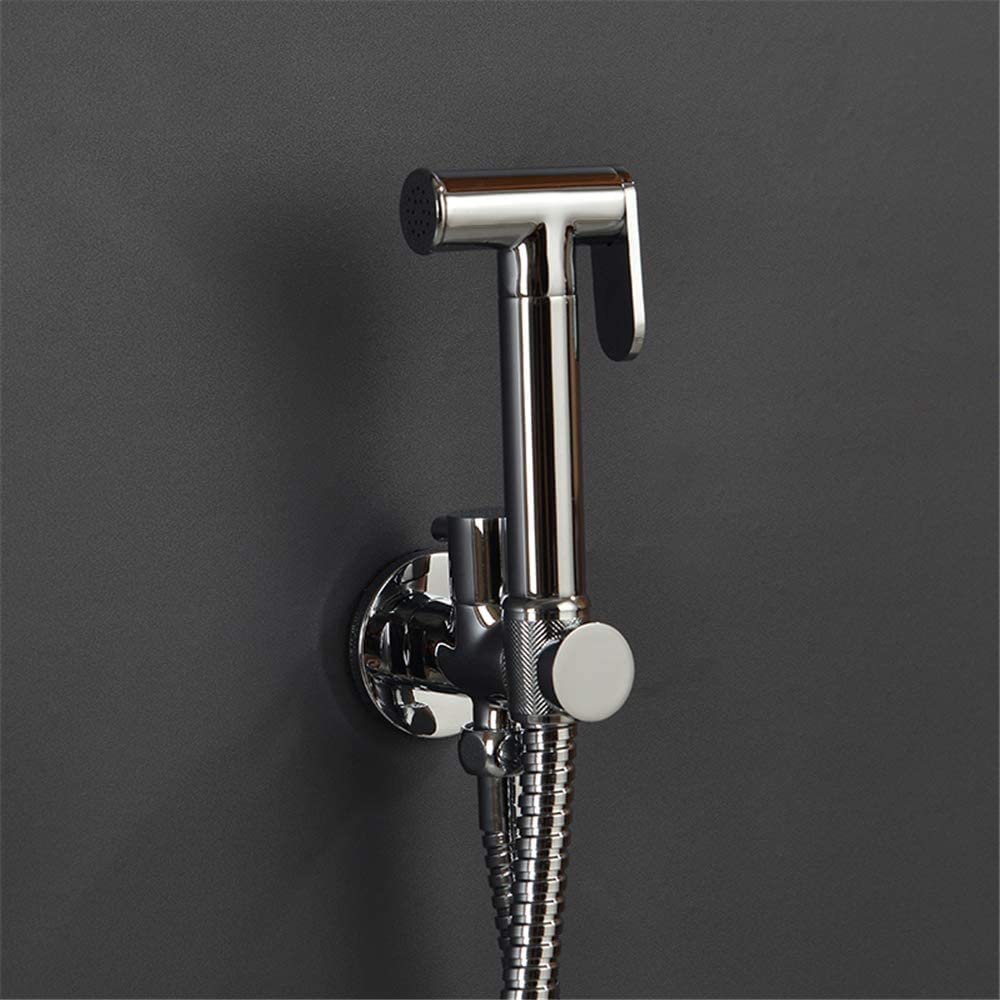 GLJTUO Handheld Bidet Douche Shower Spray, Bidet Faucets, Brass Bathroom Shower Tap, Bidet Toilet Sprayer, Bidet Toilet Washer Mixer Muslim Shower,Round,size_name-Round