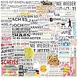 ドイツ語の感動的な名言ステッカー 50枚、ビニール製防水ラップトップステッカー 学生・学校用品 教室・先生・子供・女の子・ティーン向け賞品 (ドイツ語)