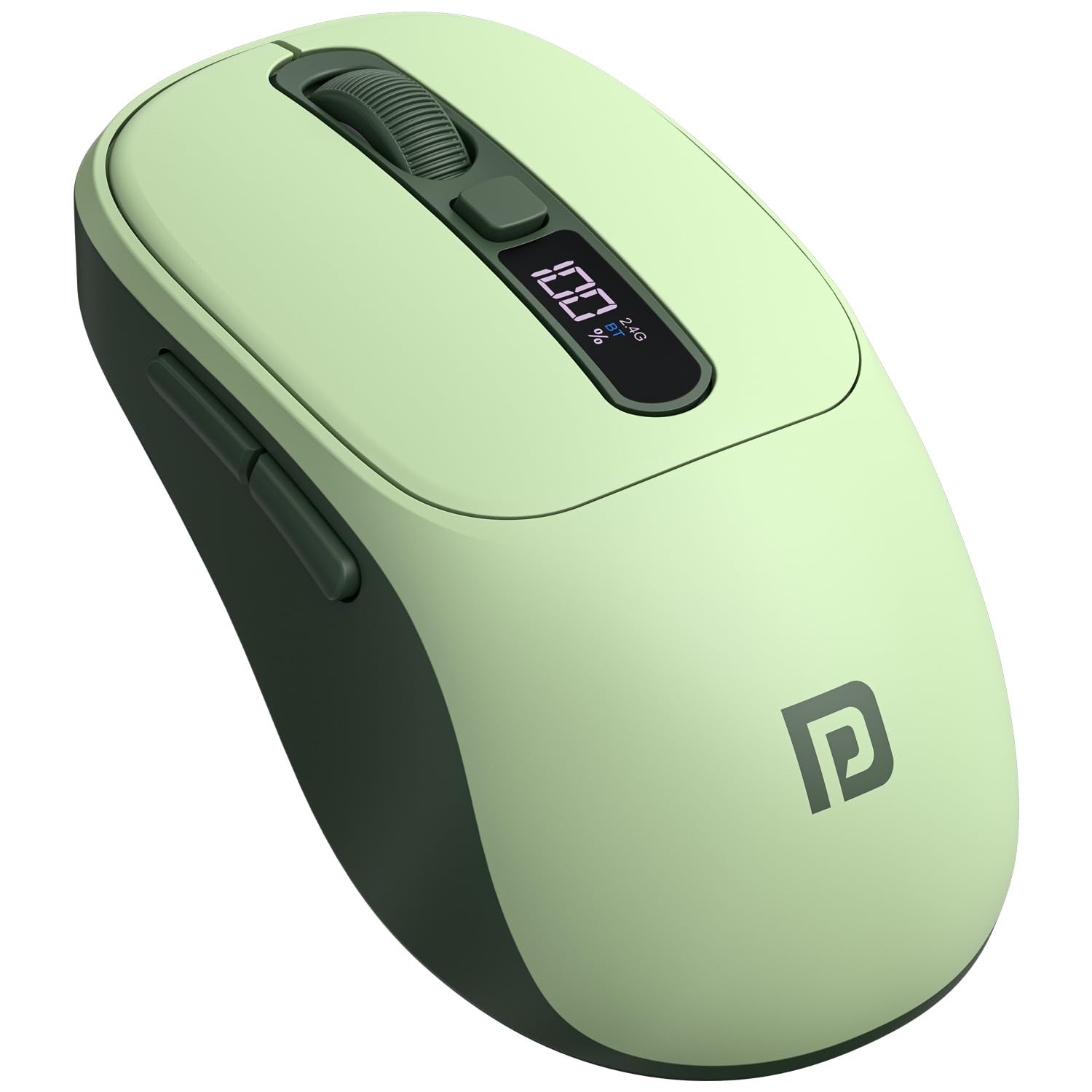 Portronics Toad 9 Wireless Bluetooth Mouse with Dual Wireless (BT + 2.4 GHz), Smart LED Display, Rechargeable Battery, Forward & Back Button, Multi-Device Pair, Upto 4800 Dpi Sensitivity(Green)