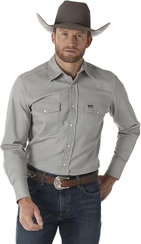 Wrangler Camisa de trabajo premium de alto rendimiento y comodidad avanzada para hombre, Rojo -