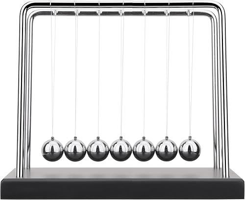 Miniatura 3 de QLKUNLA Newtons Cradle - Bolas de equilibrio de ciencia y física, juguete de movimiento cinético para decoración de escritorio, para el hogar y la