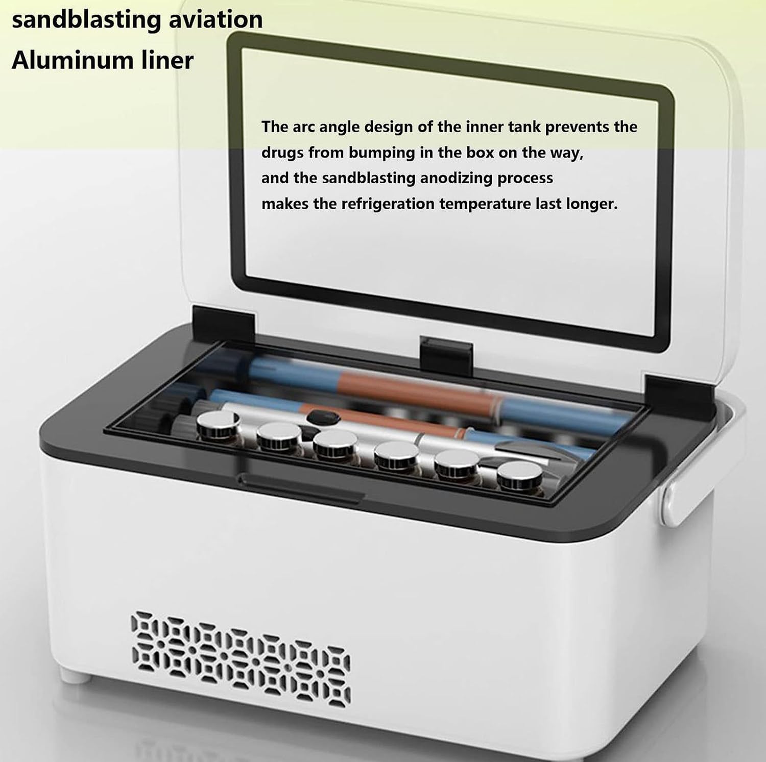 Generico Mini Borsa Termica per insulina, frigo Portatile per medicinali, Controllo Intelligente della Temperatura 8-18°C, Borsa frigo elettrica per Auto, Viaggi e casa (Batteria Singola)