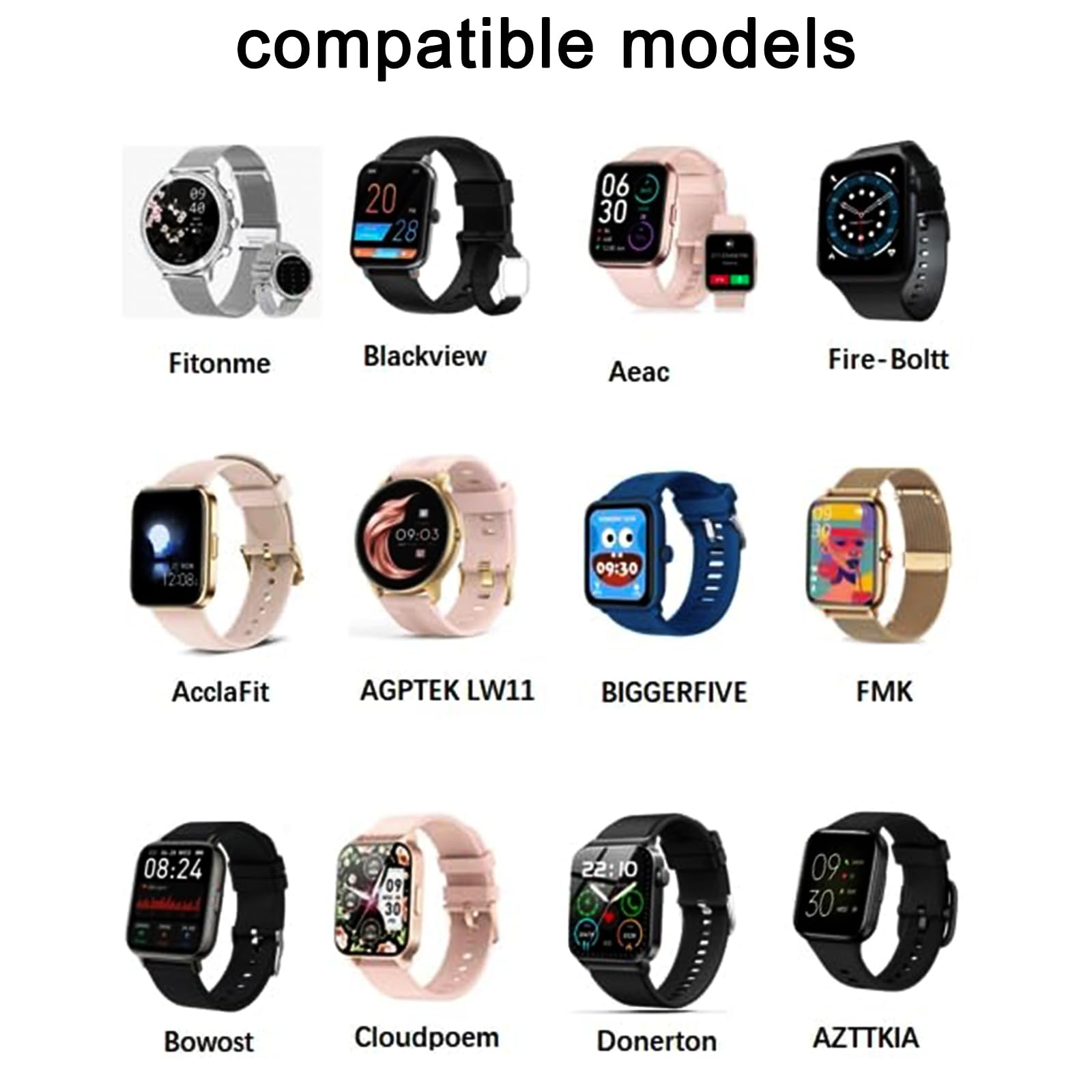 Amzpas Chargeur Montre Connectée, Câble USB 2 Broches de Charge Magnétique pour Smartwatch, Câble de Recharge pour Montre Intelligente Universel, Espacement des Contacts du Chargeur 4mm (USB 60cm)