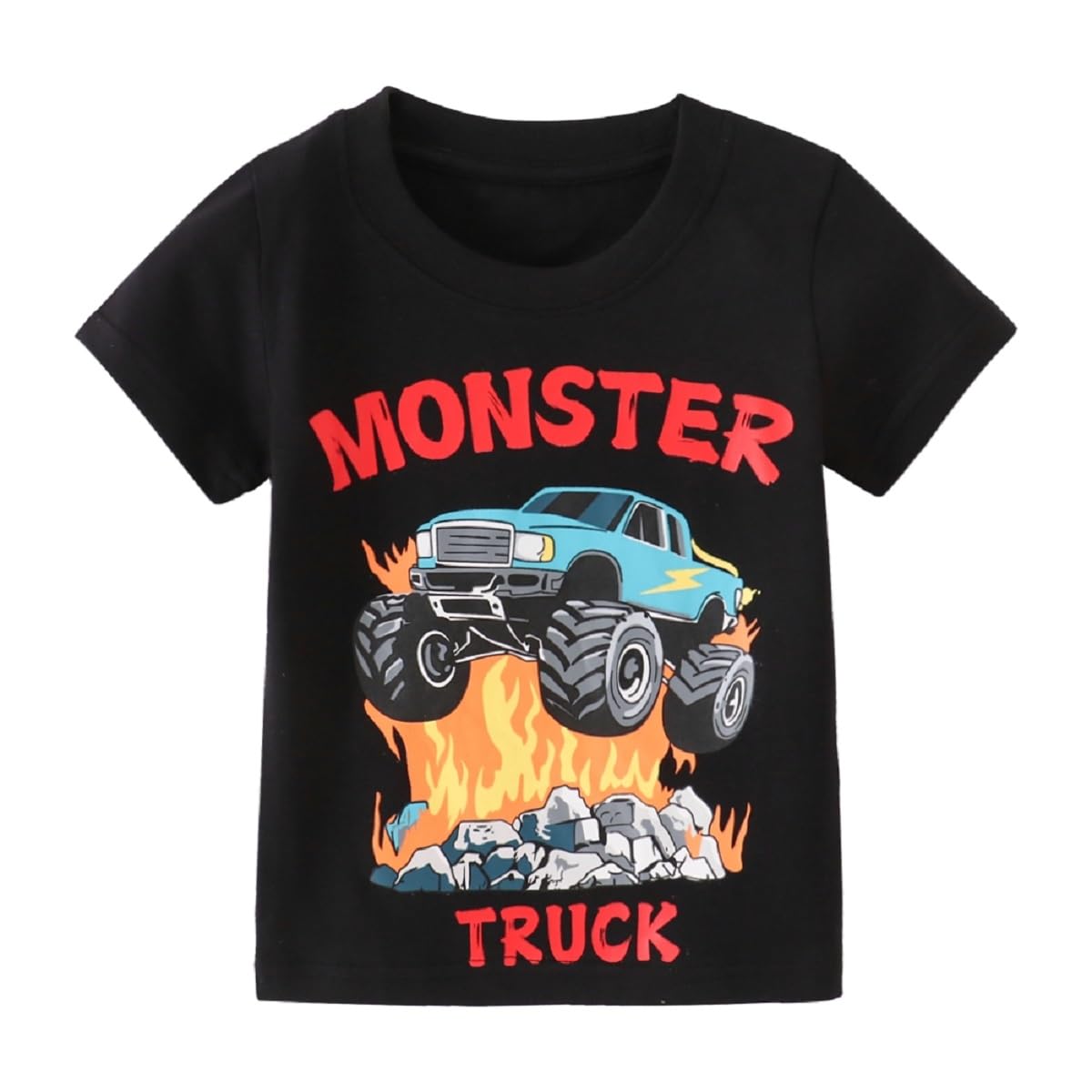 Warmbaby Monster Truck Shirts Kids Toddler Boys Short Sleeve T Shirt Clothes
