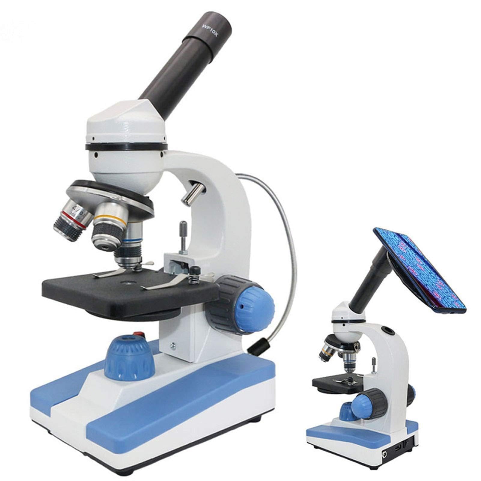 Mikroskop cyfrowy, Mikroskop biologiczny, Mikroskop monokularny 2000X 360 Rotatowalna głowica LED USB i regulowany dolny podświetlony