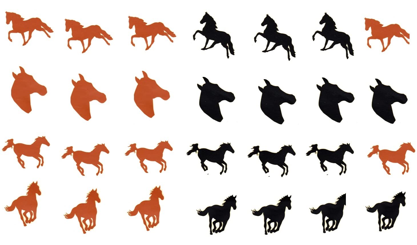 Kaz Creations Horse Vinyl Stickers Black And Brown Horse Collection (Horse Vinyl Stickers Black And Brown)