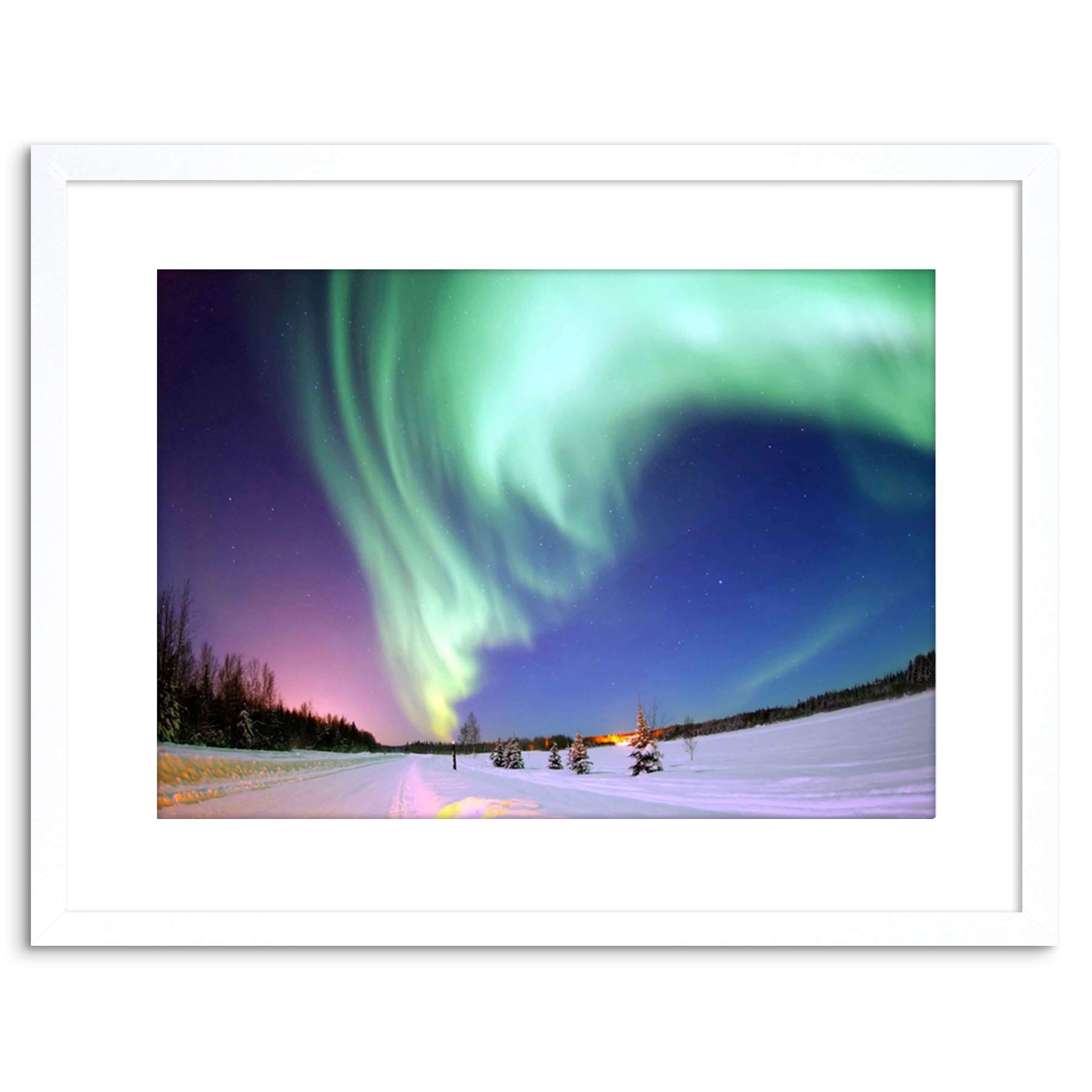 Wee Blue Coo PHOTO SKYSCAPE SPACE AURORA BOREALIS NORTHERN LIGHTS FRAMED PRINT F97X3848