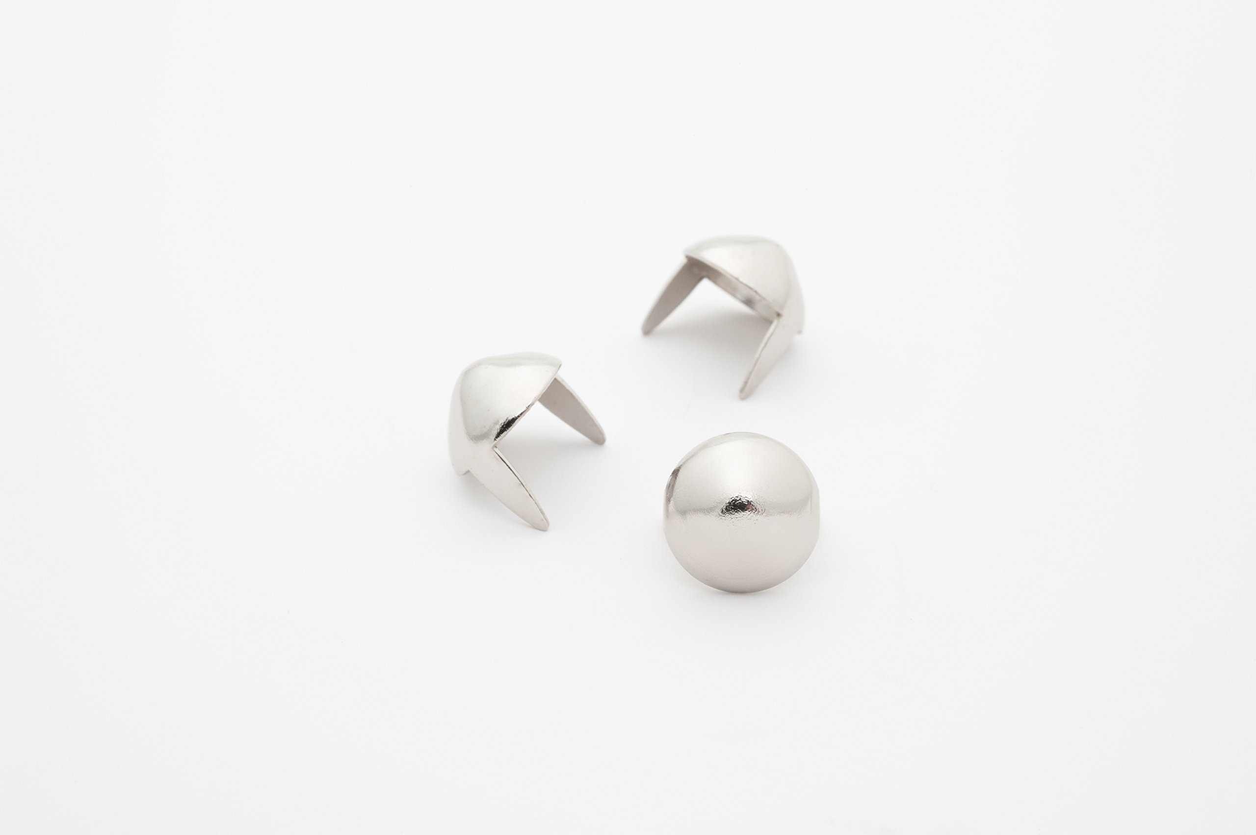 Cone Studs - Size 10 - Ideally Used for Denim and Leather Work - Classic Two-Prong Studs – Silver Colored - Pack of 100 Studs and Spikes