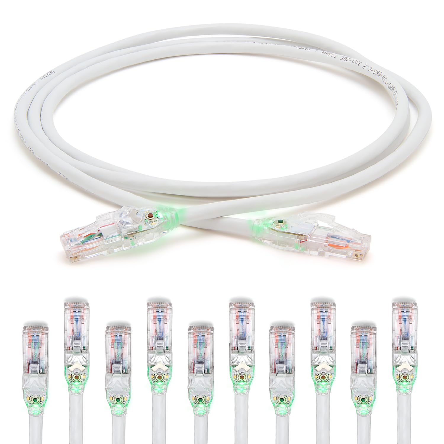 EVO Traceable Cat6 Ethernet Cable 10 Pack | Cat 6 Network Cables | Indoor Computer Internet Patch Cable | Multiple Lengths