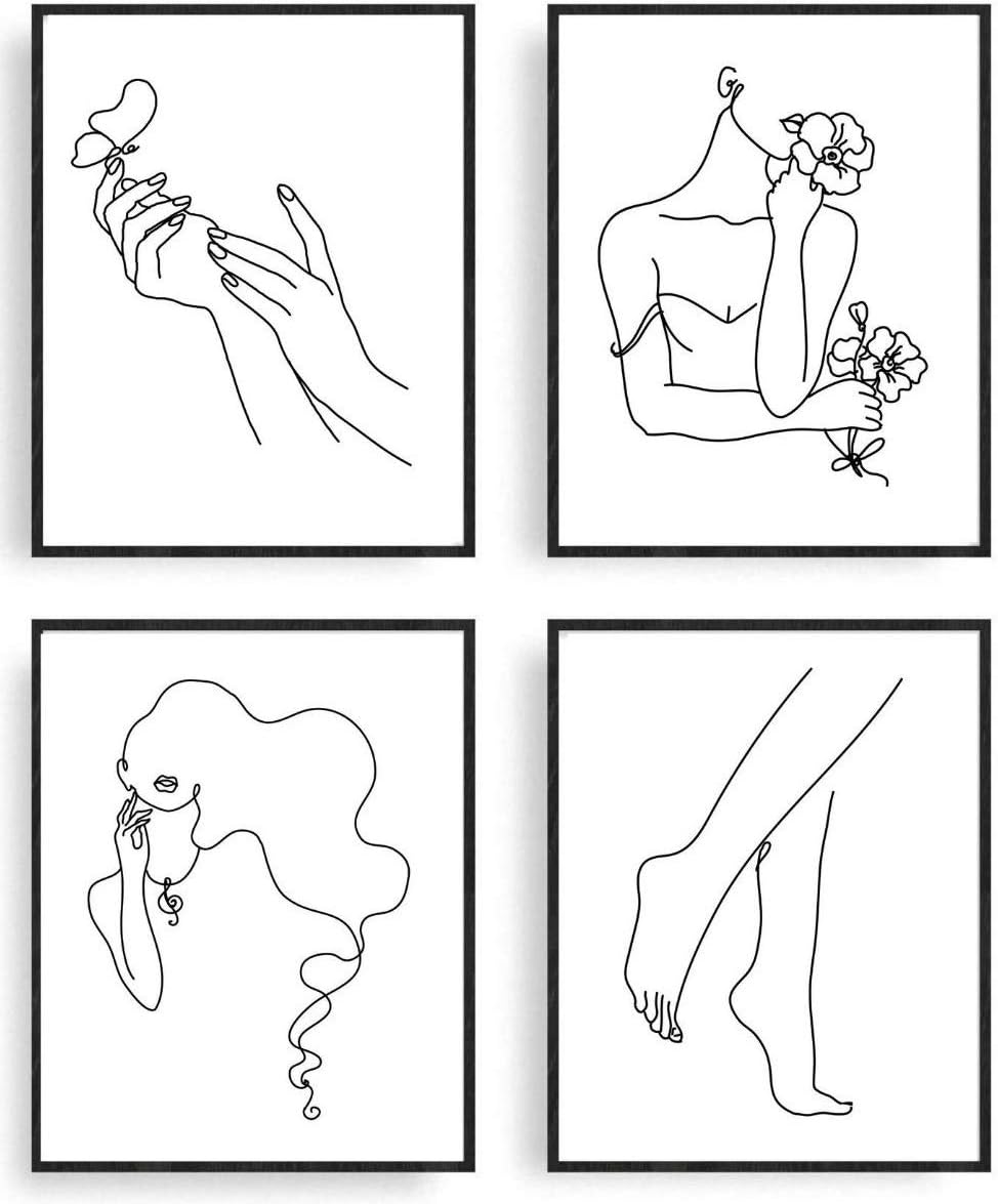 pix Minimalist Prints Canada minimalist line art unframed black and white abstract wall prints minimalistic wall art room decor posters aesthetic woman body minimal drawing
