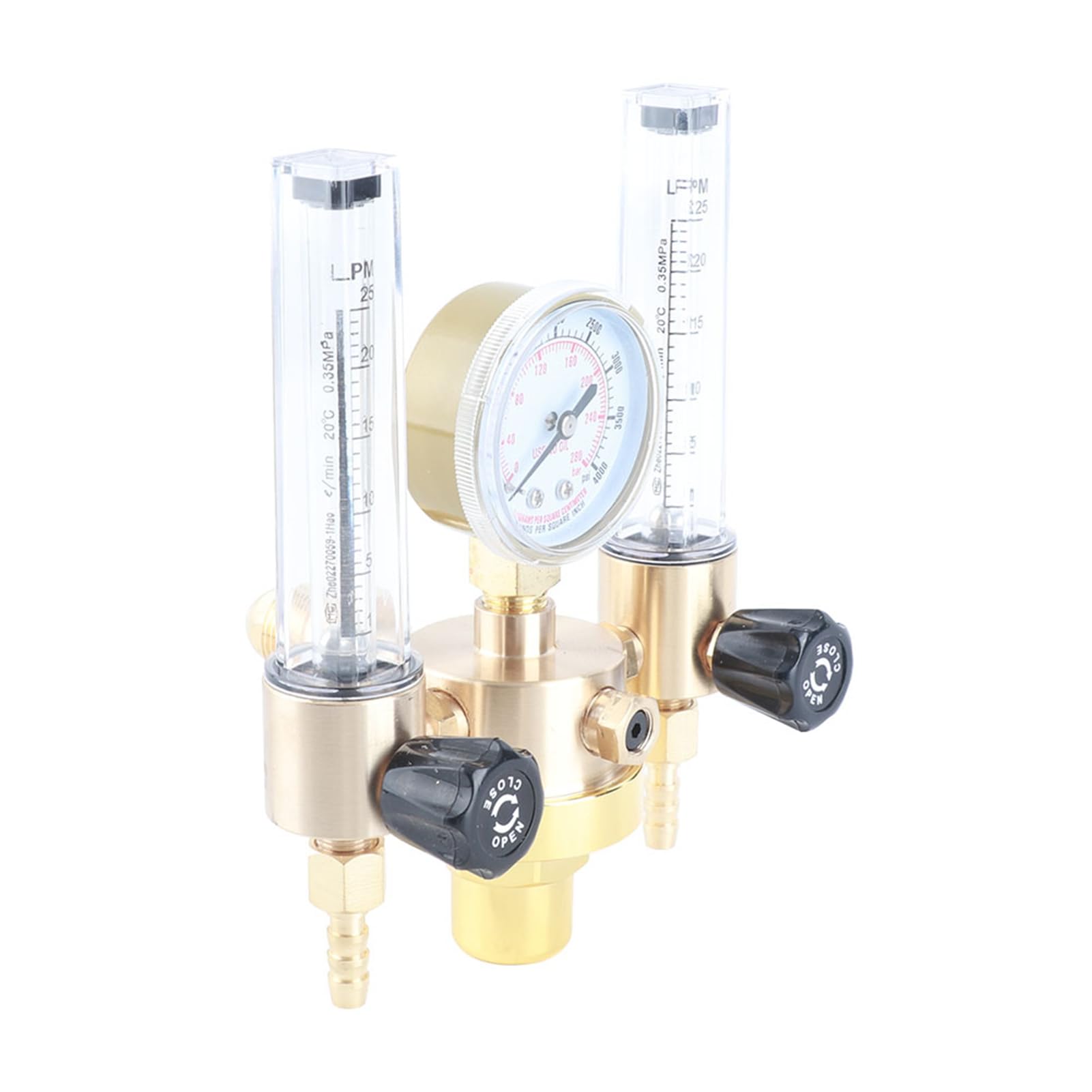 Podwójna rurka Argon Regulator Flowmeter Reduktor ciśnienia gazu G5/8 Drut męski do spawania i przemysłu chemicznego Materiał miedziany 180 x 140 mm