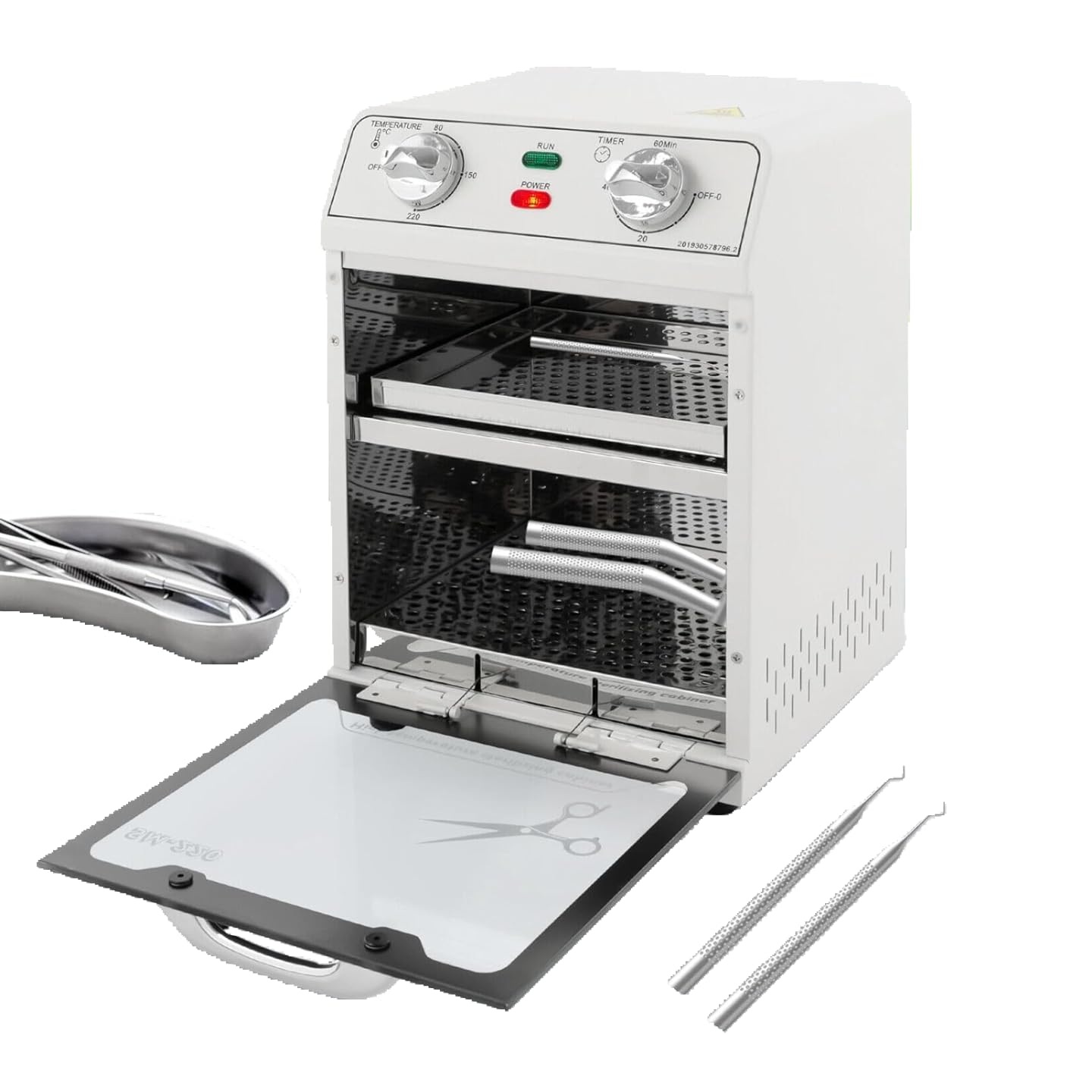 Esterilizador antivirus de alta temperatura, 8 L, con temporizador, 220 °C, esterilizador de aire caliente, esterilizador de calor seco, desinfección de 600 W para instrumentos, cosméticos, tatuajes,