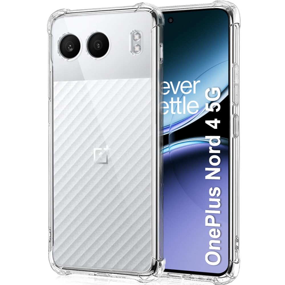 TheGiftKart Shockproof Back Cover Case for OnePlus Nord 4 5G | Raised Bumps for Camera & Screen Protection | Ultra Clear Soft Silicone Back Cover Case for OnePlus Nord 4 5G (TPU, Transparent) (B0D9SHFT4L) Amazon Price History, Amazon Price Tracker