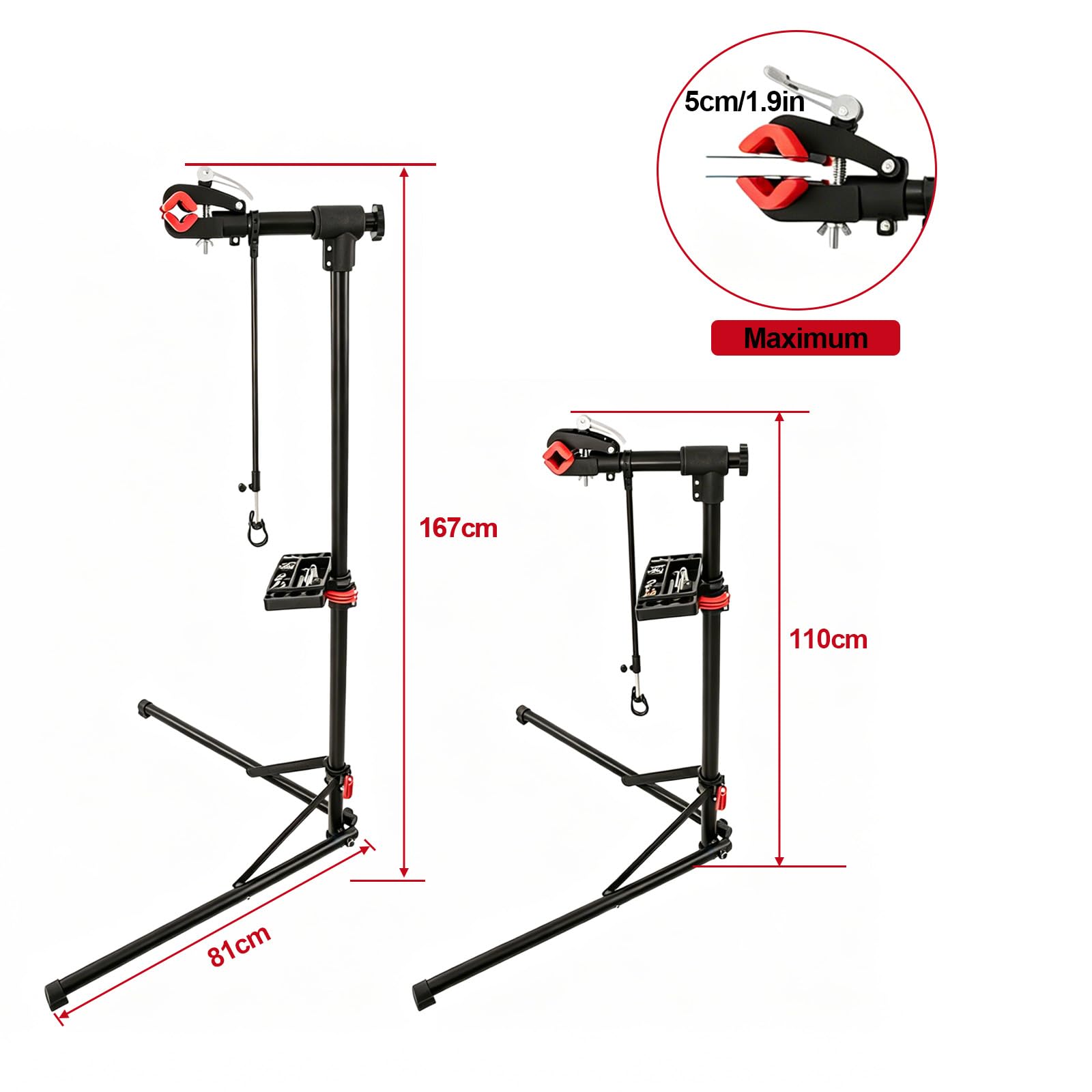 TEOV Fahrrad Reparaturständer Klappbar 30 kg Tragkraft