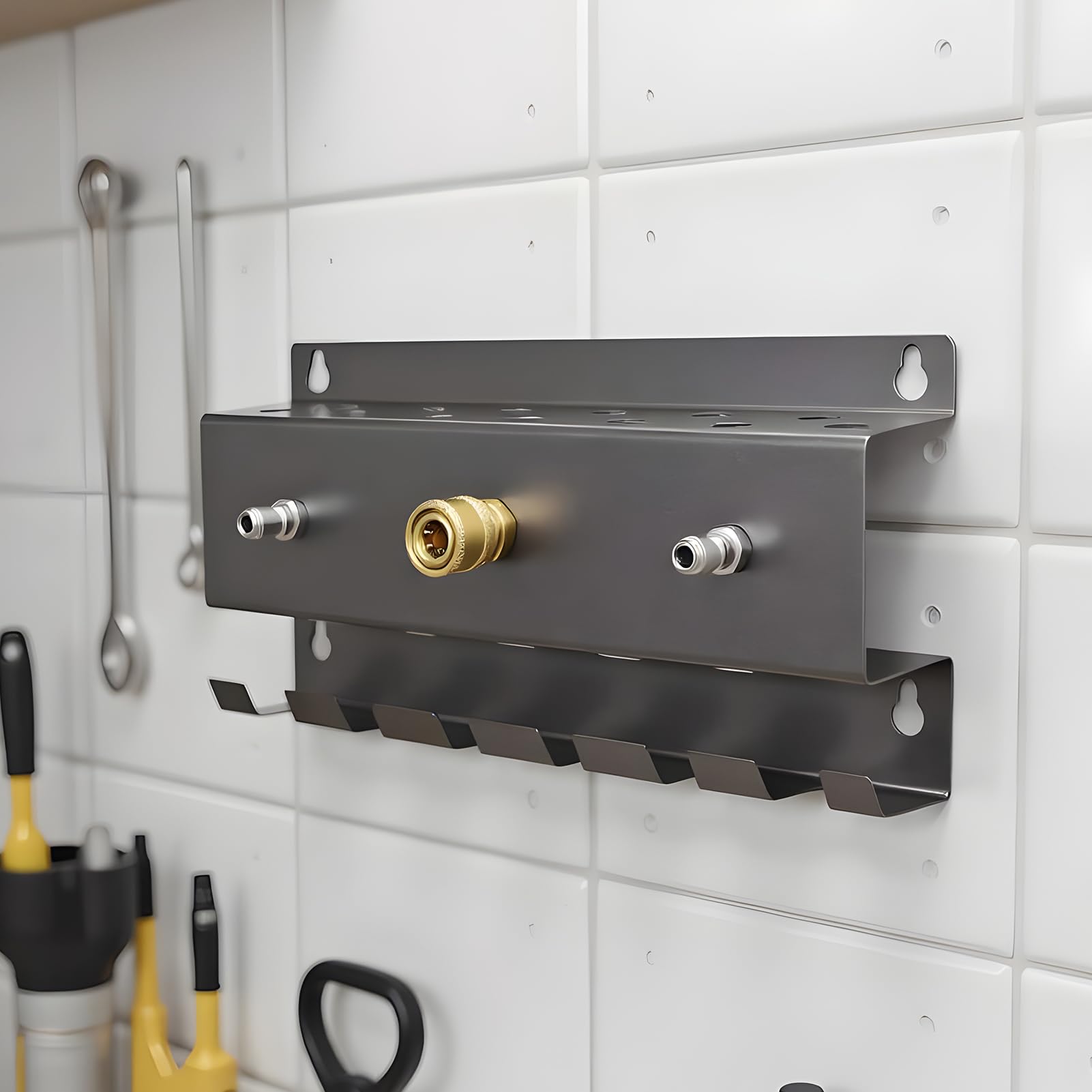 Soporte de pared para lavadora a presión, organizador de herramientas de limpieza de vehículos, estante de herramientas de limpieza automática, para garaje, sótano, hogar, taller, caravanas, camiones