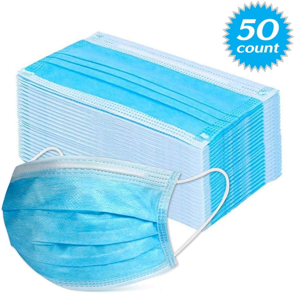 Blue 50PCS Mask 3-ply for Daily Use & Family Care