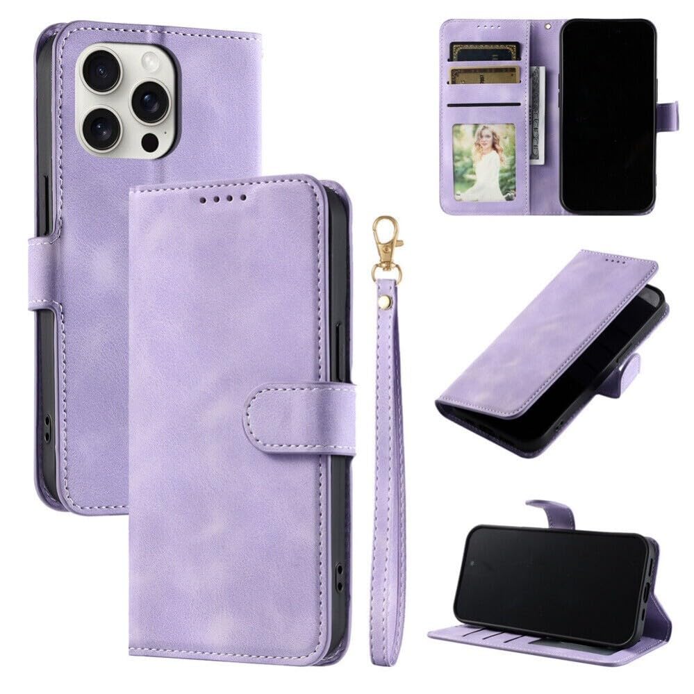 Generic Étui compatible avec iPhone 8/7/6 (Couleur : violet) Étui portefeuille en cuir Étui à rabat rétro