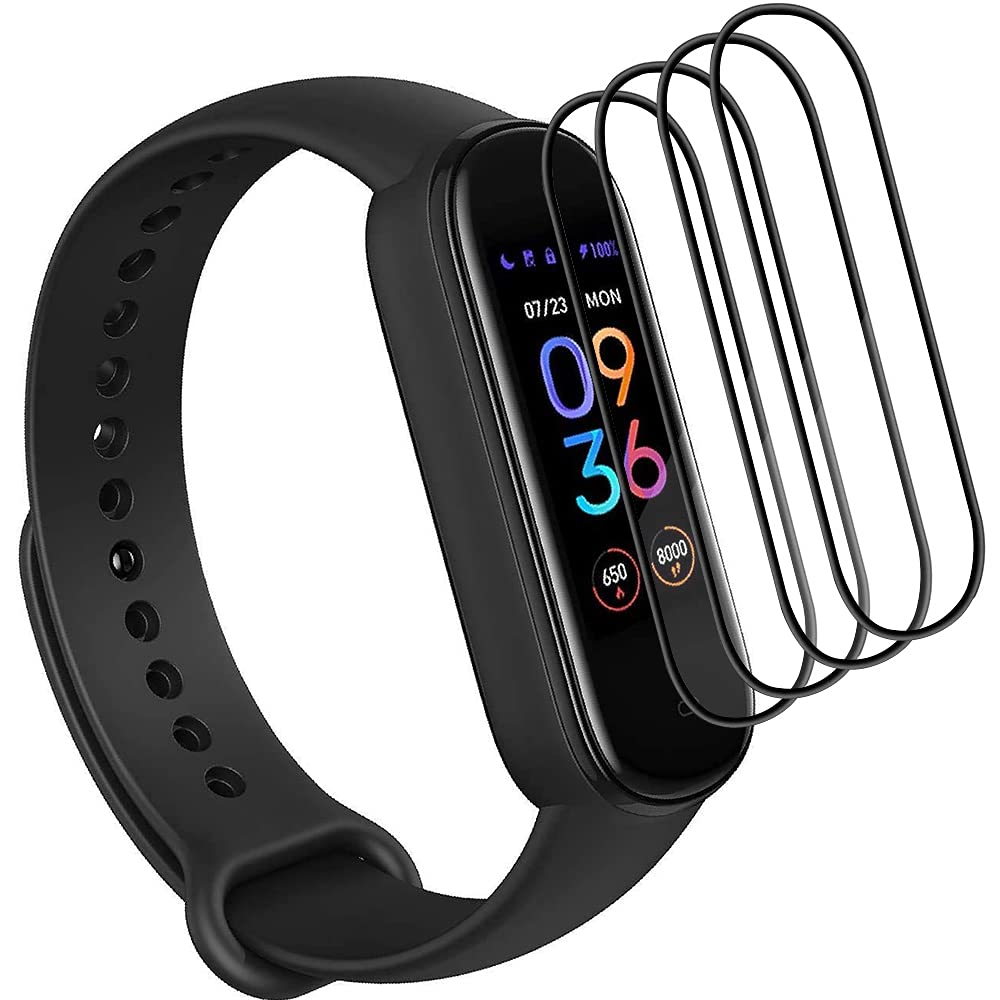 Acadeny [4 pezzi Pellicola salvaschermo compatibile con Band 5, antigraffio,tocco sensibile, senza bolle, applicazione facile,pellicola glassata,Copertura completa(senza vetro