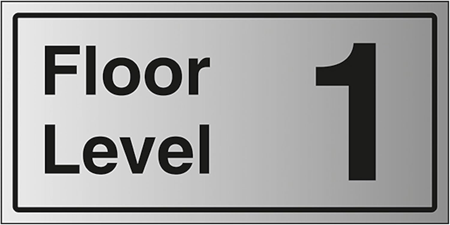 V Safety Floor Level 1 600 x 300 mm - 1.6mm Aluminium Effect Rigid Plastic Safety Sign