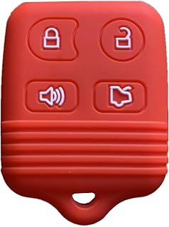 Rpkey Silicone Keyless Entry Remote Control Key Fob Cover Case protector For Ford Mustang Edge Escape Expedition Explorer Focus Escort Lincoln Mercury CWTWB1U331 GQ43VT11T 8S4Z-15K601-AA 5925872(gules