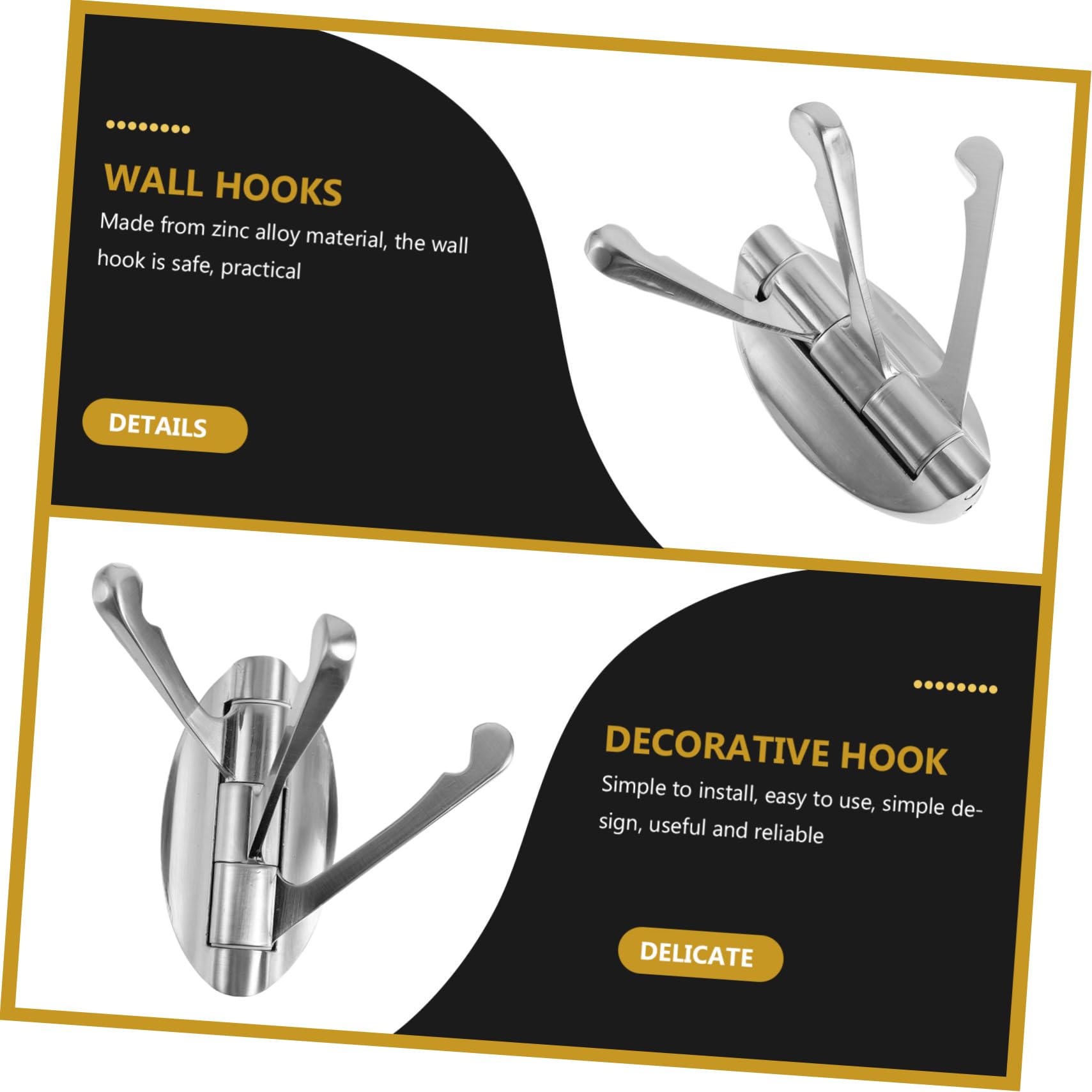 UKCOCO 5piezas Gancho De Pared De Giratorio De Aleación De Zinc Para Almacenamiento Casa Colgador De y Toallas Para Cocina y Baño
