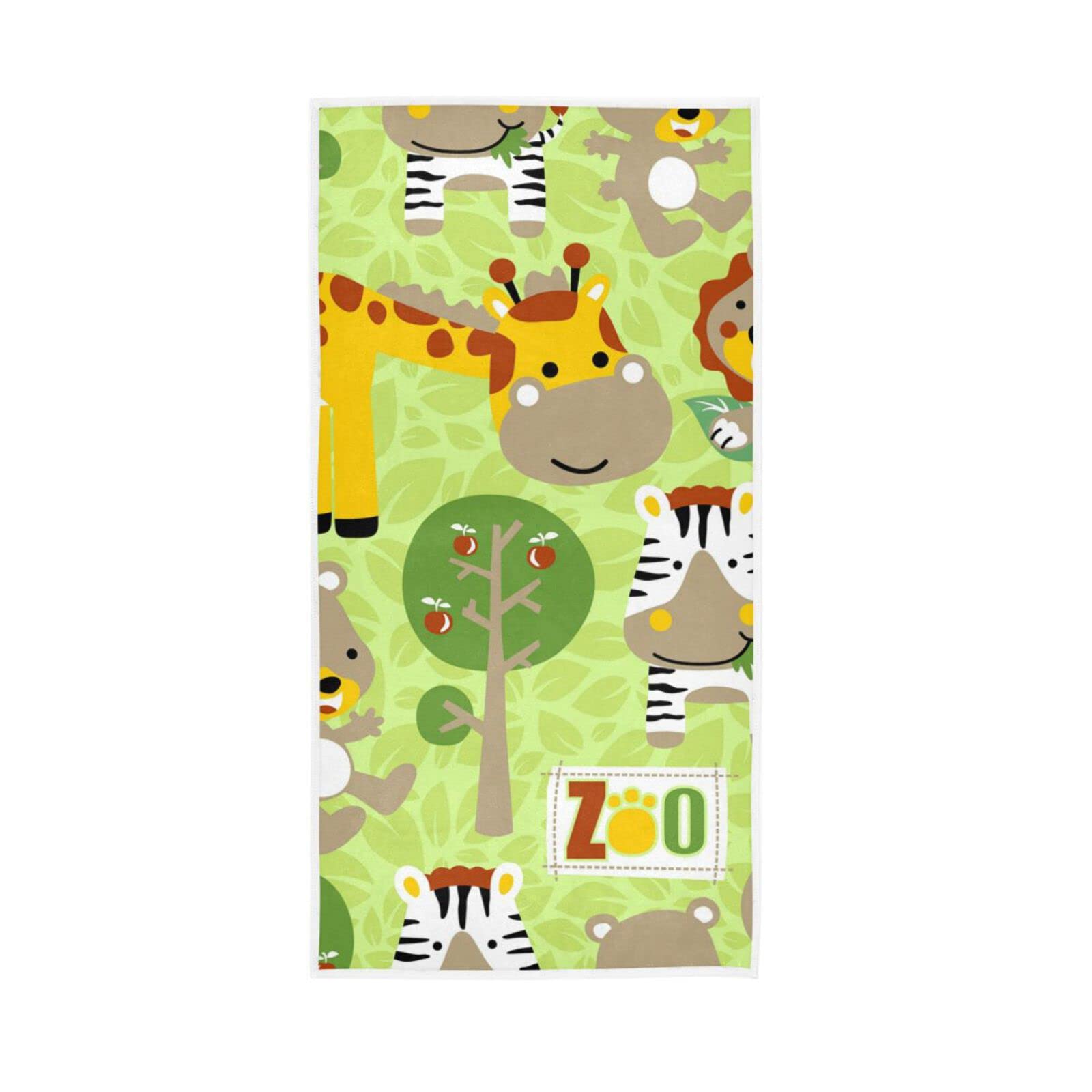 LSRCPD Hand Towels Cute Animals Giraffe Zebra Decor Fingertip Soft Face Towel Absorbent Bathroom Kitchen Towels