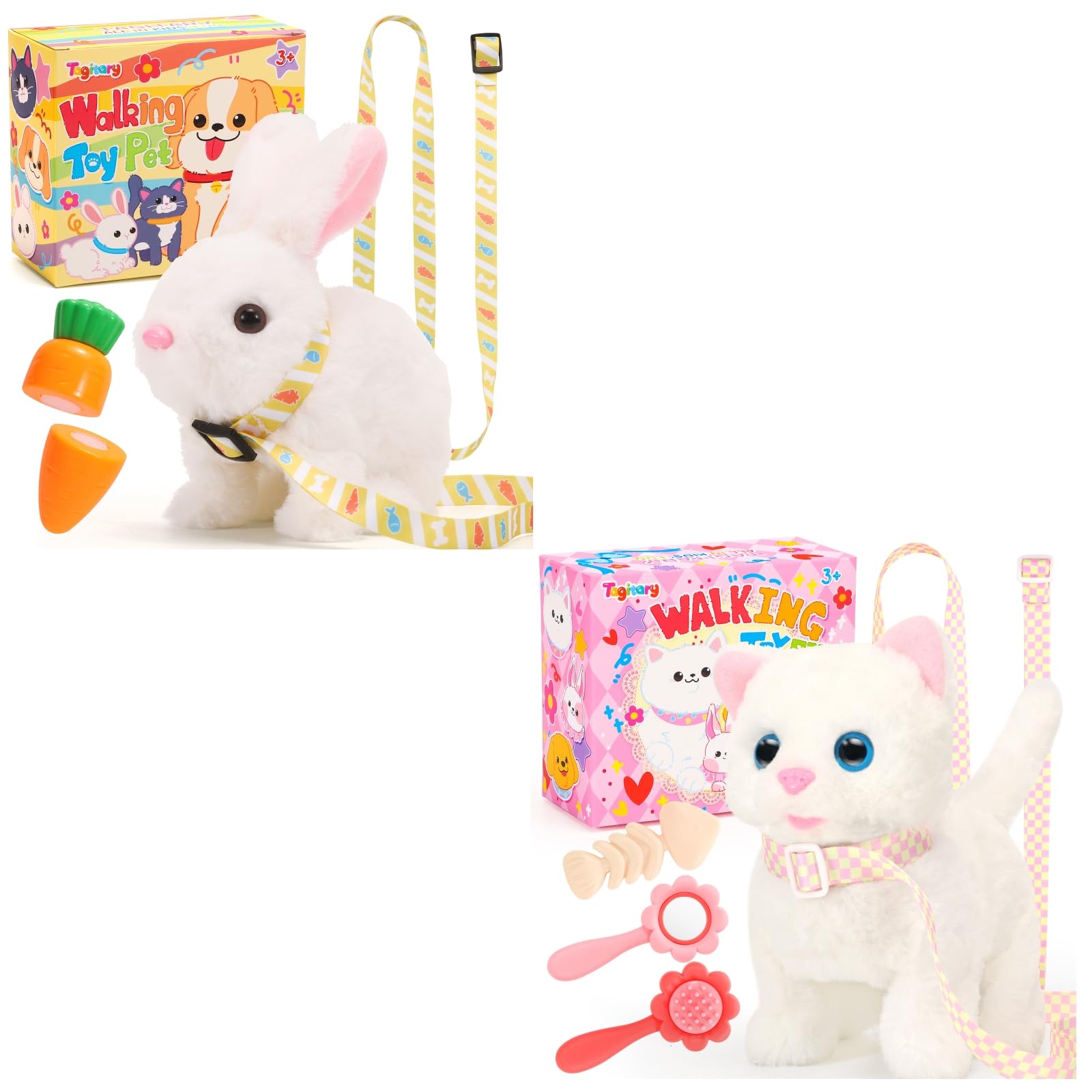 TagitaryPlush Toys Electronic Toy Cat and Bunny Toys for Kids