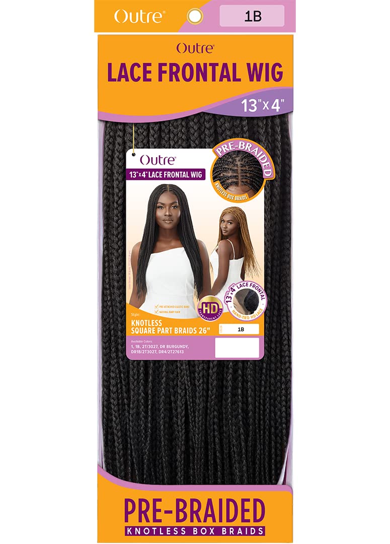 Outre 13x4 Hand Tied Lace Frontal Wig - KNOTLESS SQUARE PART BRAIDS 26" (2T/3027)