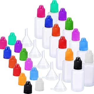 Tatuo 12 Pieces 30 ml/ 1 Ounce LDPE Plastic Thin Tip Droppers Empty Bottle Squeeze Bottle Dispense in Mixed Color with 5 Pieces Funnel for E-liquids DIY Craft - coolthings.us