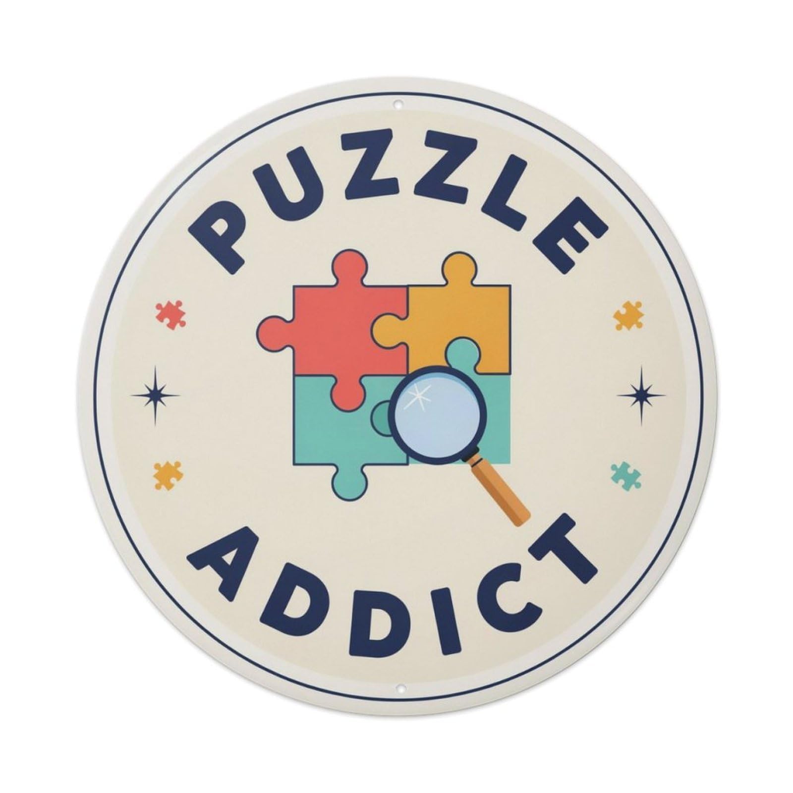Puzzle Addict Metal Tin Sign Plaque