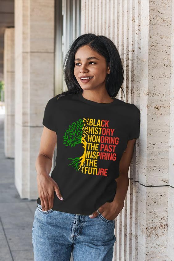 Black History Month Shirts for Women African American History T-Shirt Black Pride Tee Tops - Image 4
