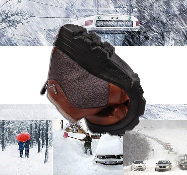 Men's Snow Shoes Casual Slip-on Winter Warm Loafers Shoes Fur Lined Ankle High Lightweight Non-Slip Snow Boots for Elderly Walking - Image 5