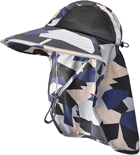 Miniatura 21 de Sombrero de sol para hombres y mujeres con solapa para el cuello, protección UV UPF 50+, sombreros de pesca para senderismo, sombrero de ala ancha