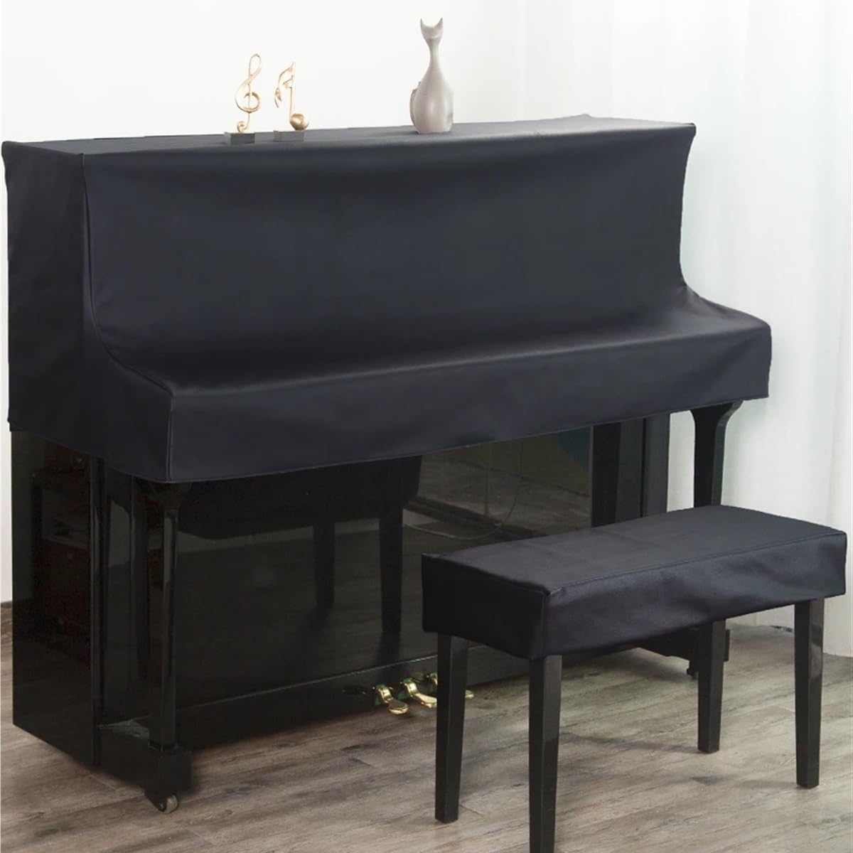 Semplice e lussuosa copertura for pianoforte, lavabile senza lavaggio, in tessuto scientifico tecnologico, mezza for(White,Height 126-133 piano)