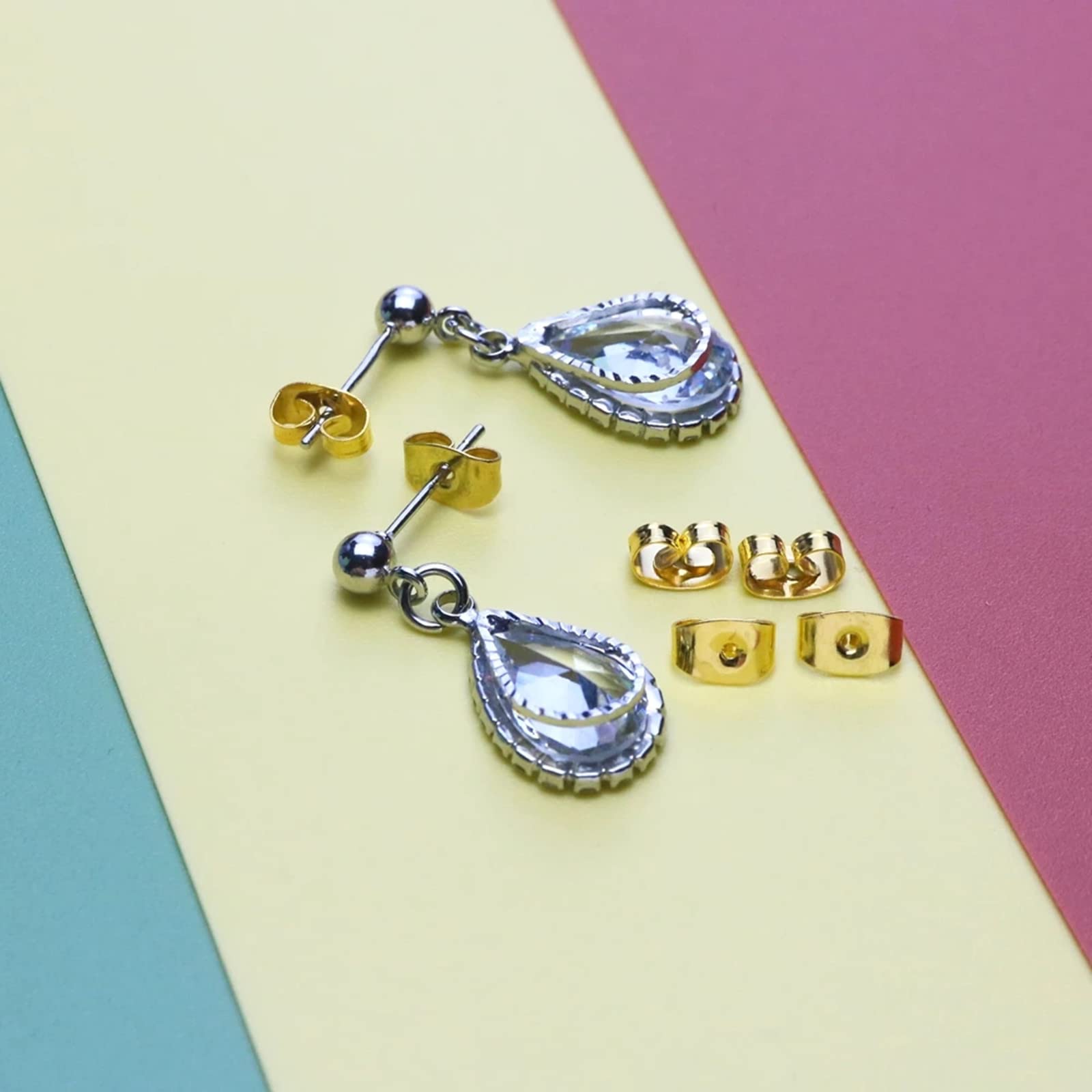 20 Fermagli Per Orecchini In Silicone Ipoallergenico - Trasparenti, 9.6x7.5mm, Per Orecchini Pendenti - Foto 2