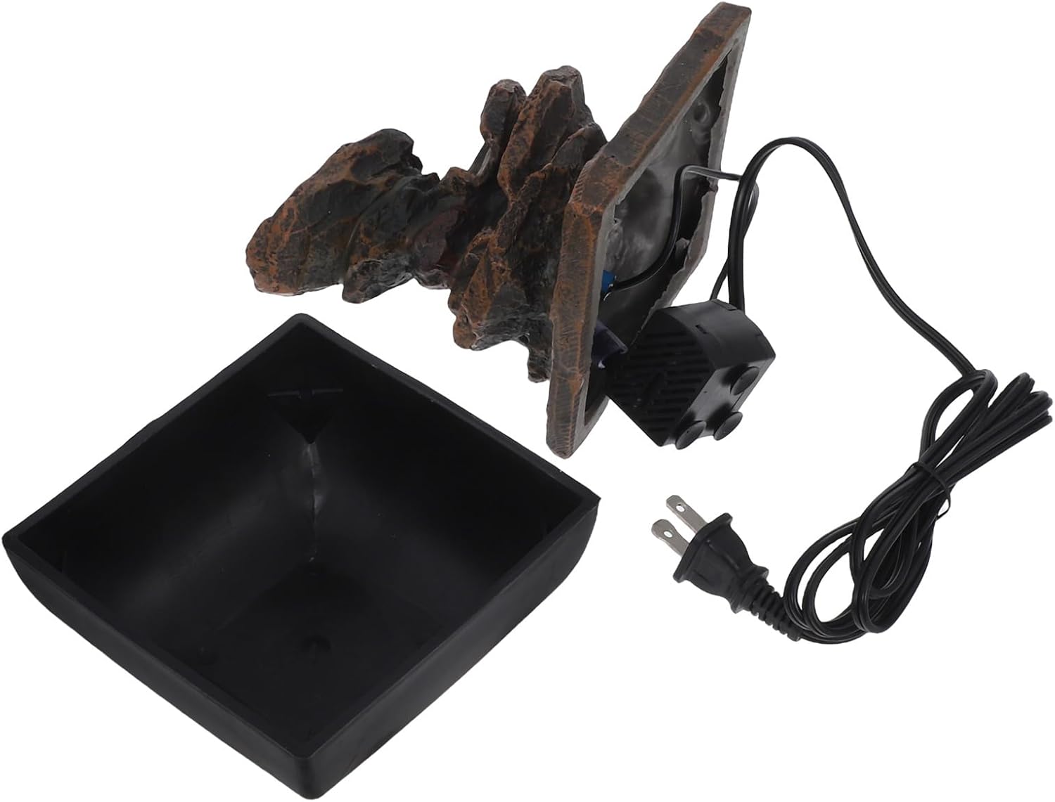 HOMSFOU Relaxing Indoor Water Fountain Desktop Tabletop Fountain with LED Light and Soothing Water Sound, Chinese Style Zen Meditation Decor for Home Office, US Plug 110v