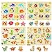 Ulikey Set di 4 Puzzle in Legno per Bambini, Puzzle Animali, Insetti, Vita Marina, Dinosauri, Puzzle Educativo per Apprendimento Montessori Gioco Blocchi di Regalo per Ragazza Ragazzo