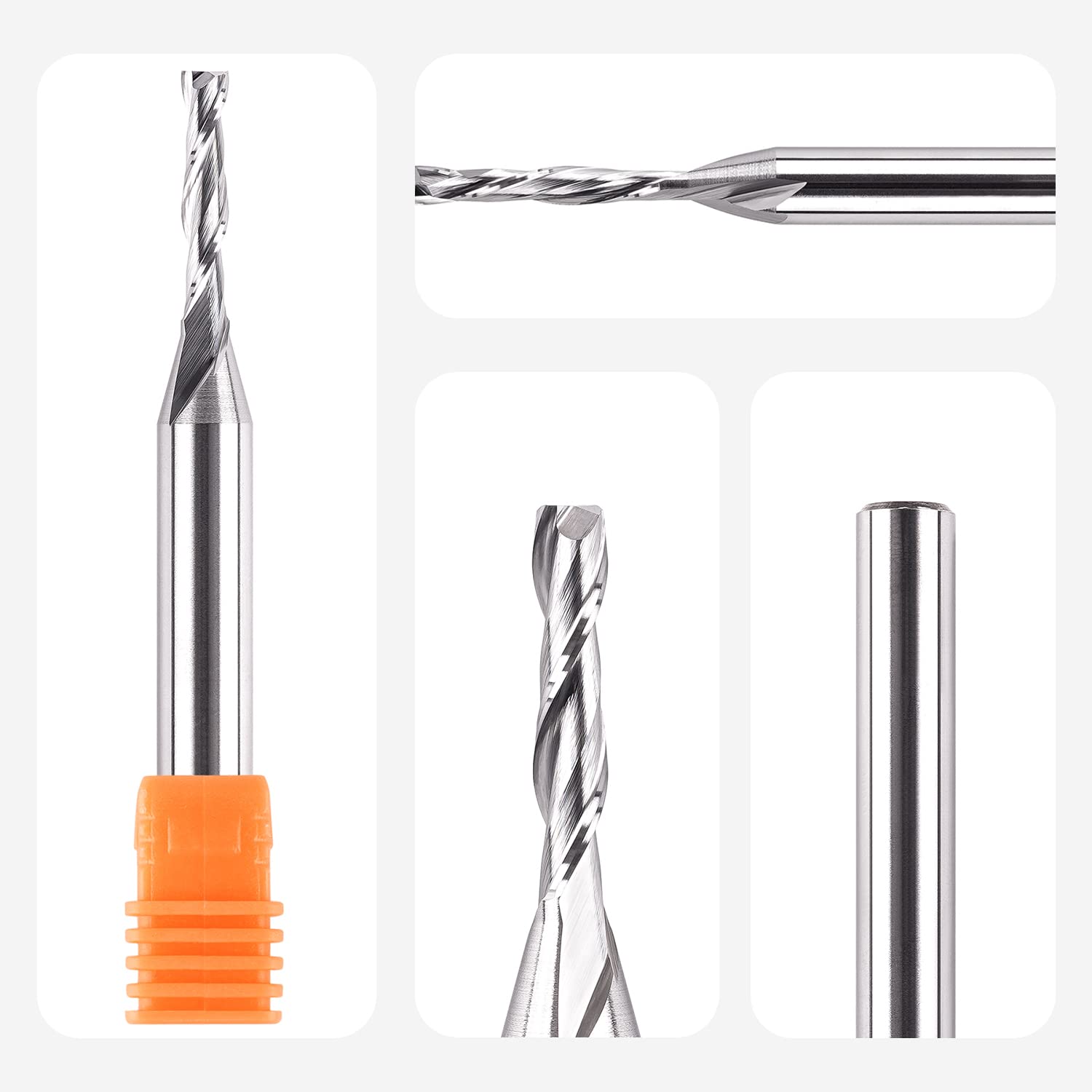SpeTool Fresas para Madera 8 mm Fresa de Ranurar CNC Fresa Helicoidal Up Cut HRC55 Diámetro de Corte 4 mm Fresa Espiral Longitud de Corte 20 mm Carburo Sólido de Fresas de Corte de Madera, Tallado