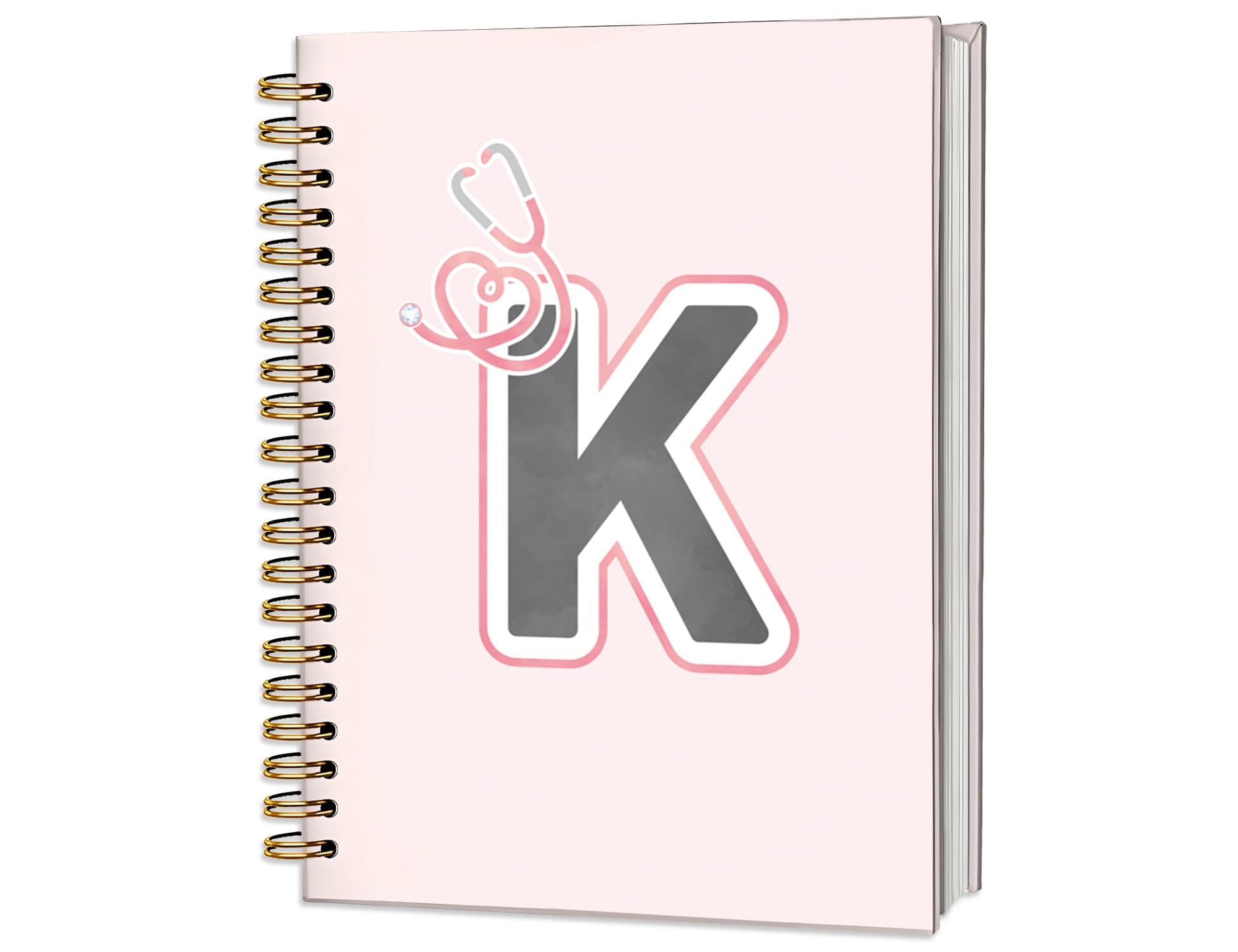 ICEWHITEY Pinkes Krankenschwester-Notizbuch, Krankenschwester-Bürobedarf, personalisiertes Spiralbuch, Tagebuch, 14 x 21 cm (K)