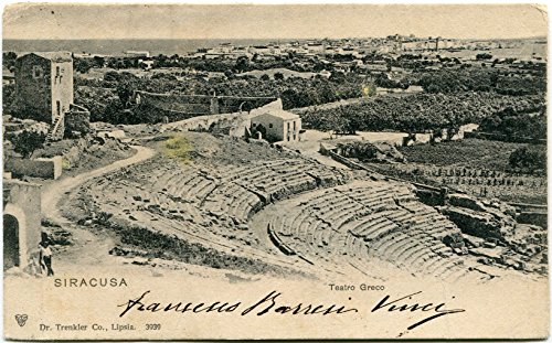 1904 Siracusa Teatro Greco Francesco Barresi Vinci Digne FP B/N VG ANIM Cartolina Postale