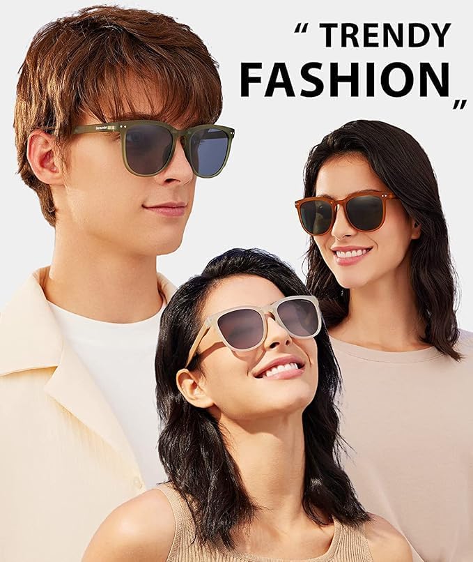 Image of BENEUNDER Polarized Sunglasses for Men Women, Ultra Lightweight Folding Sunglasses with Organizer