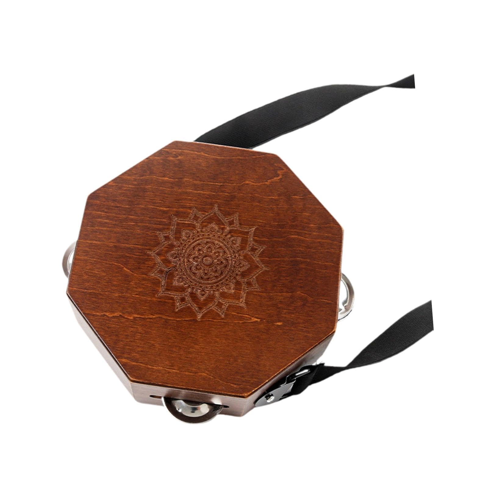 Cajón Portátil de Madera Instrumento de Percusión Caja Pequeña con Cinturón Y Platinelas Adecuado para Músicos Aprendizaje Viajes Presentac, Octágono Marrón