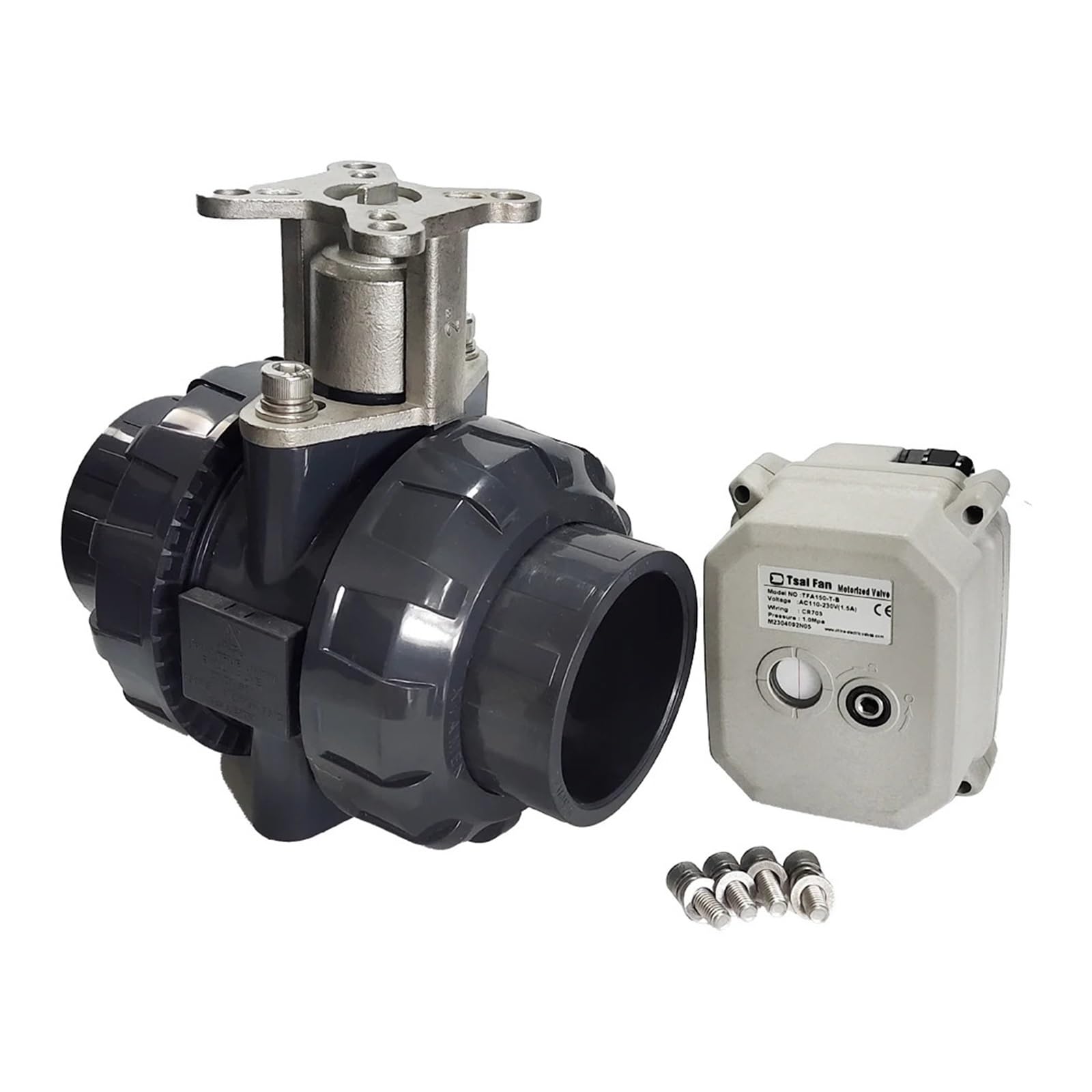 DN50 Tsaifan - Válvula de agua eléctrica de 2 vías UPVC True Union End 2 pulgadas 15 Nm válvula de motor eléctrico para suministro de agua de tanque | BSP-AC-CR303