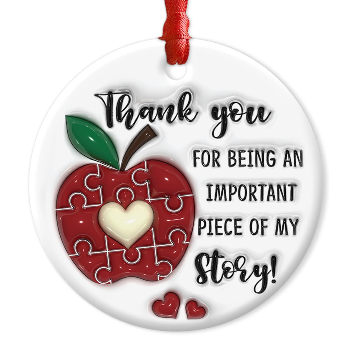 CHOANG Teacher Christmas Ceramic Ornament - Appreciation Ornaments Women Teachers, Coaches, Mentors, Professors - 3D Effect Ceramic Decoration - Thank