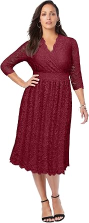 Jessica London Stretch Lace A-Line Dress