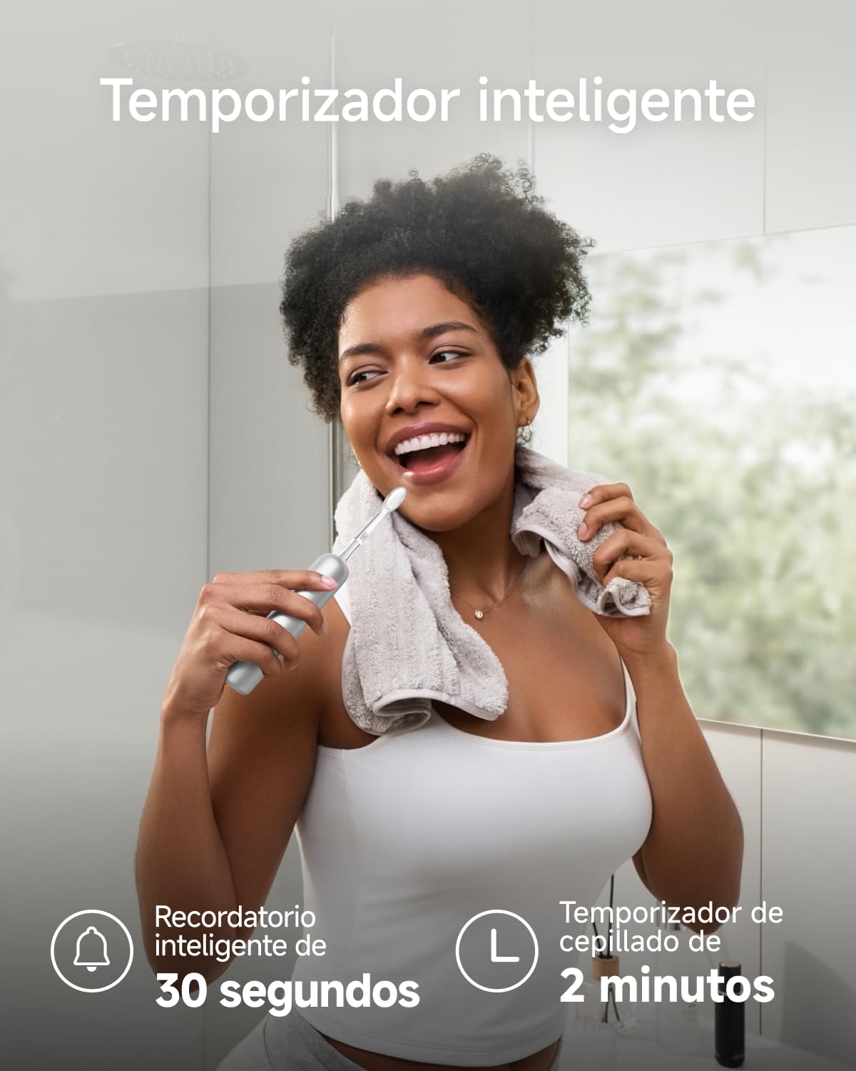 Laifen Wave Pro Cepillo Eléctrico Sónico, Autonomía 70 Días, Aluminio | Sistema de Limpieza de Doble Modo, Sensor de Presión Inteligente, Tecnología WaveMotion de 60°, IPX8, Ajustes desde la App