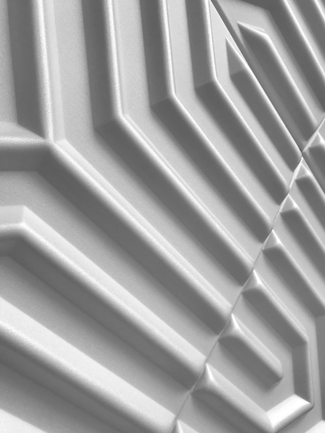 DECCART Pannelli Decorativi Per Pareti 3D - Pannelli Murali - Pannello Decorativo Parete - Polistirolo PSE - 50x50 cm Zigzag, Bianco,12m2